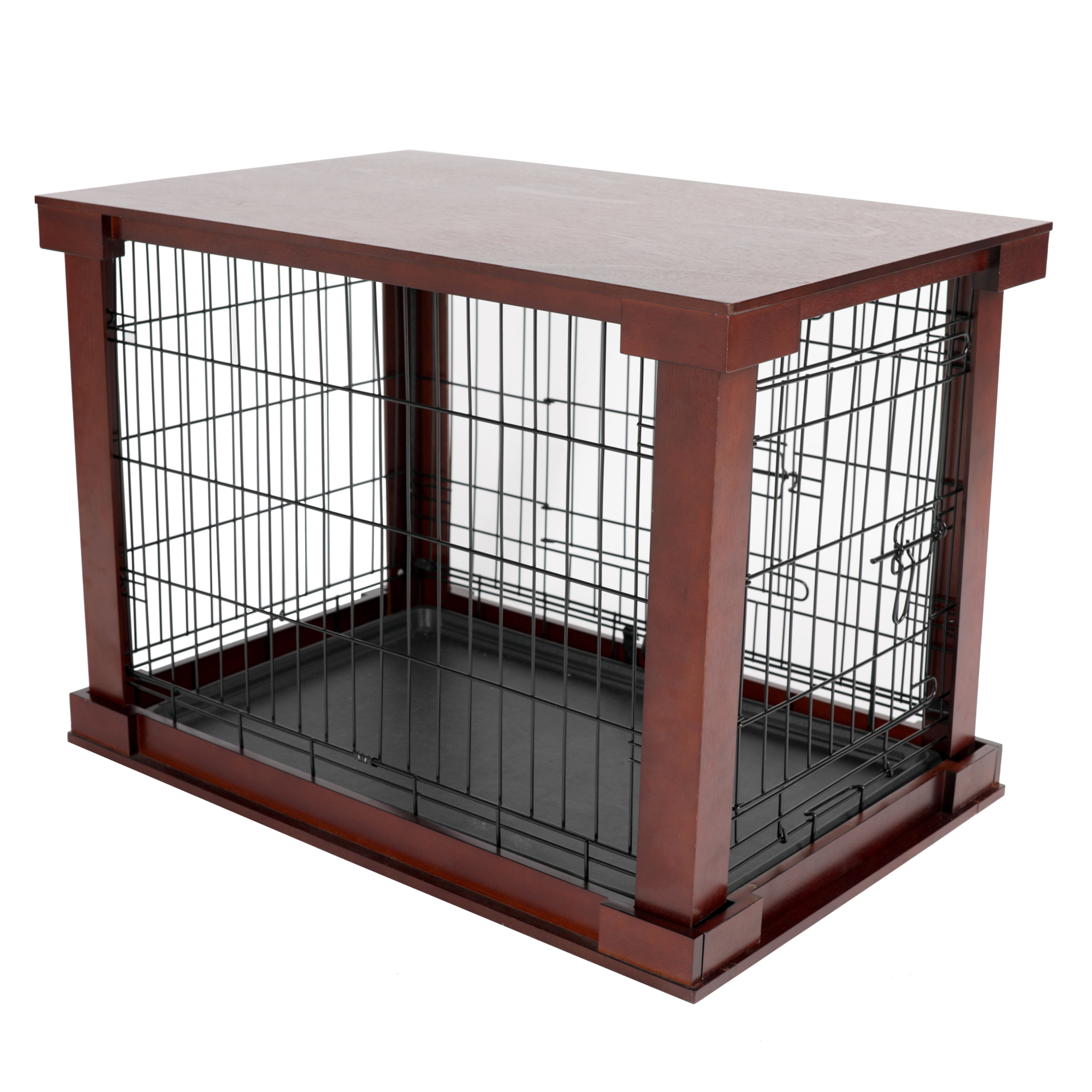 Merry Products, Cage with Crate Cover, Mahogany, Medium, Model# MPMC001